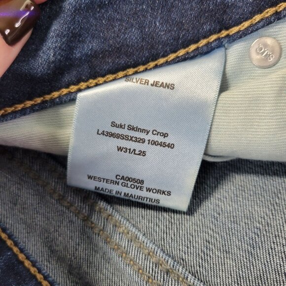 Silver Jeans Co. Womens Suki Skinny Crop Jeans‎ 31 Blue Curvy Mid-Rise NWT Vibe - Picture 12 of 13